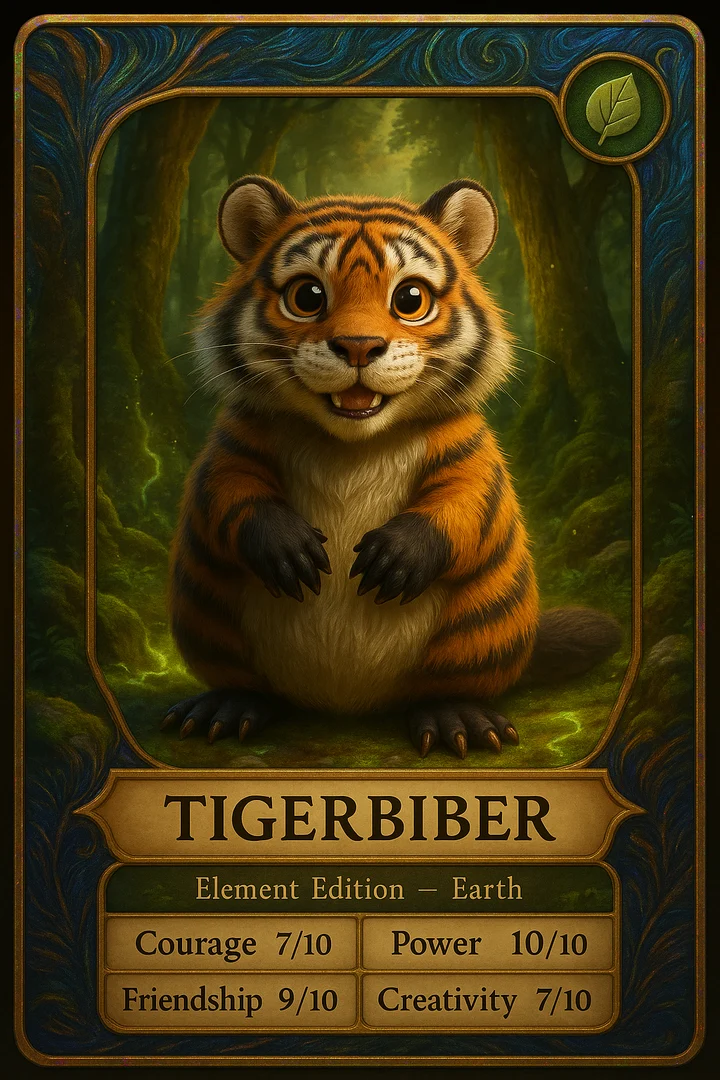 Tigerbiber Sammelkarte Element Erde