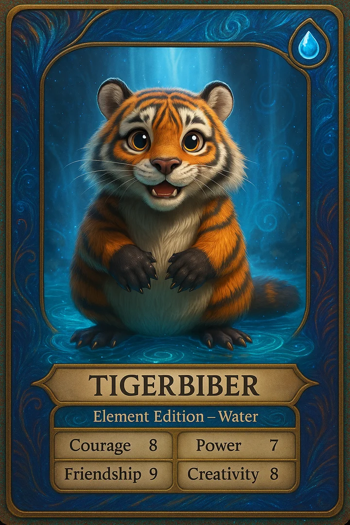 Tigerbiber Sammelkarte Element Wasser